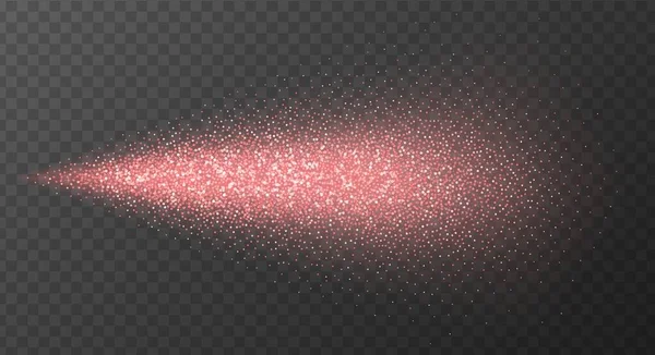 Ροζ χρυσό σπρέι χρώμα με σωματίδια glitter απομονώνονται σε διαφανές φόντο. — Διανυσματικό Αρχείο