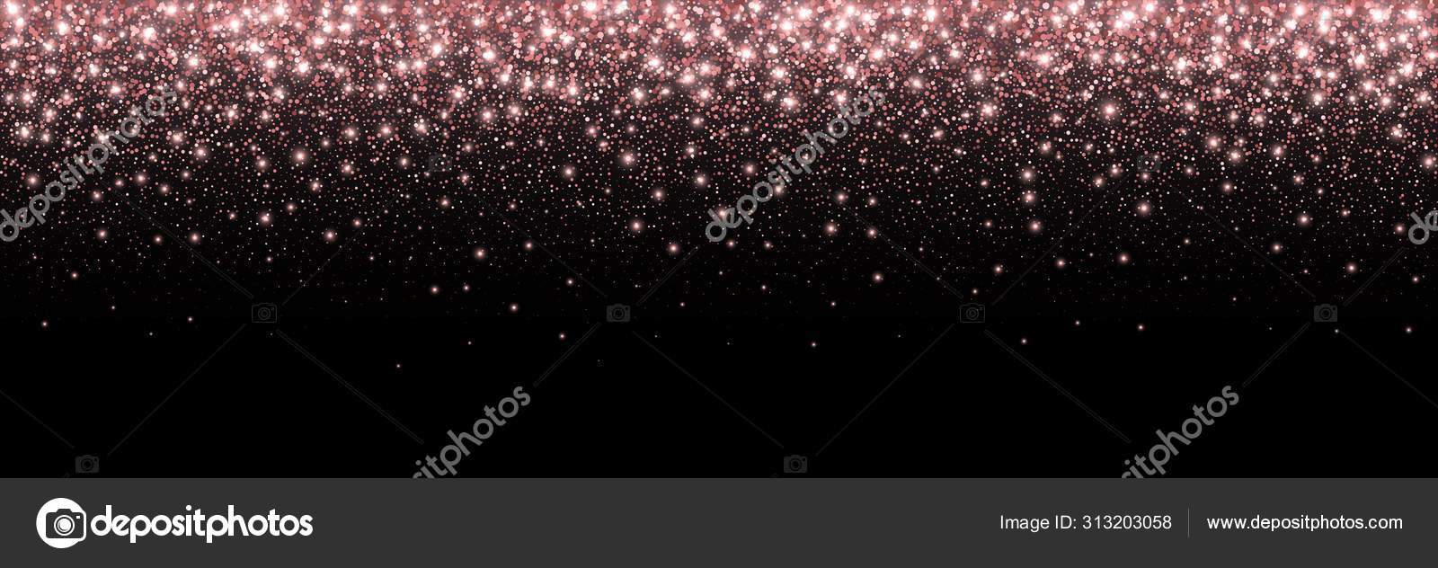 Rose gold glitter partickles isolated on transparent background. Falling  sparkling confetti. Stock Vector by ©Likanaris 323526040