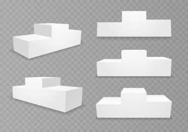 Boş adımlarla kazananlar için kaldırım taşı. Ödül töreni için podyum, yarışmayı kazananlar ve şampiyonlar için ayakta durun..