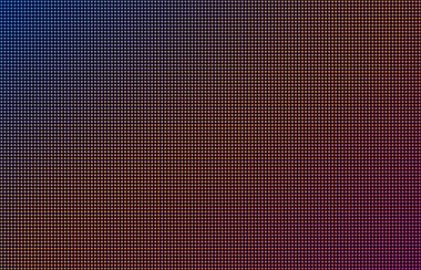 LED ekran gradyanı, mavi, turuncu ve pembe noktalar. Ekranın makro eksenini kapat.