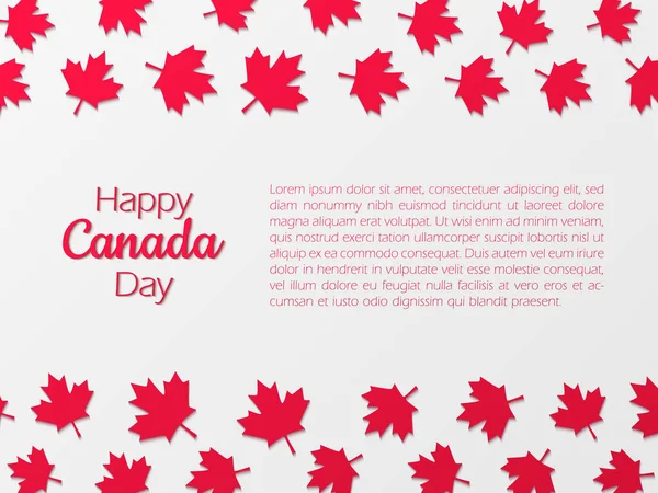 Kağıt kesim akçaağaç yapraklı Mutlu Kanada Günü arkaplanı. — Stok Vektör