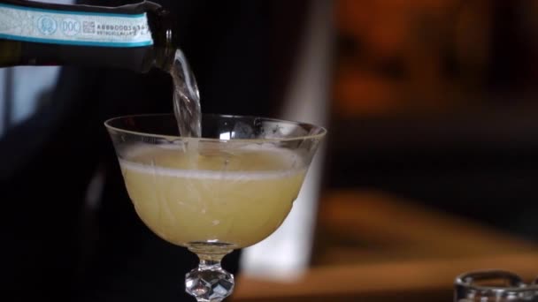 Barman bereidt cocktails en maakt alcohol drankjes — Stockvideo