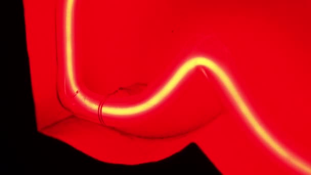 Crop footage of a red neon — Stock Video