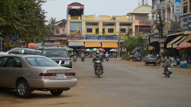 Gün Yöre Halkı Onların Sıradan Canlı Gün Sırasında Banlung Şehirdeki — Stok video