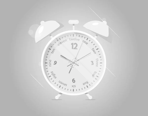 Realistic alarm clock. Dark background. — Stock Vector