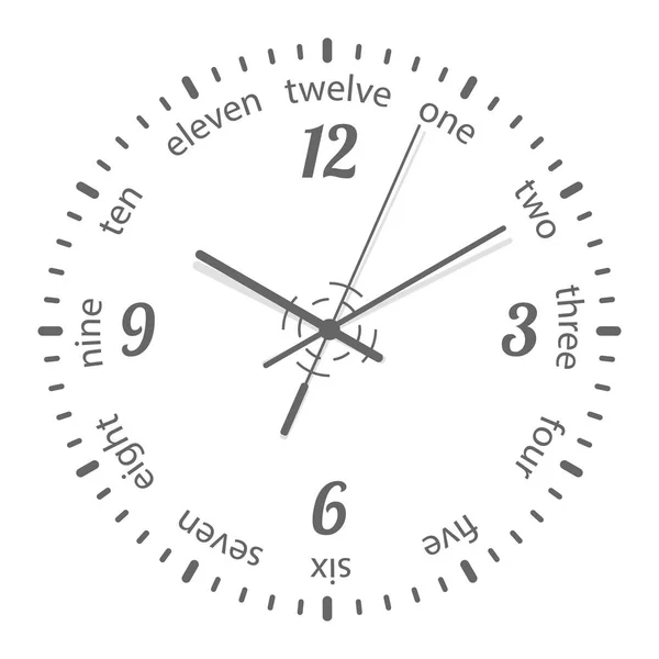 Le visage de l'horloge. Composez la plaque . — Image vectorielle