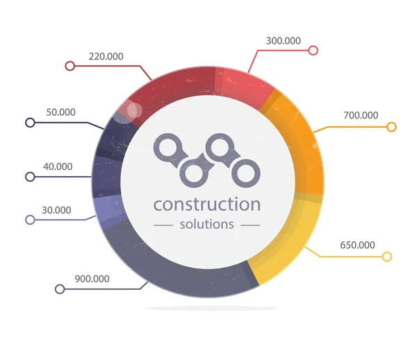 Círculo de infografías, tablas redondas, gráficos . — Vector de stock