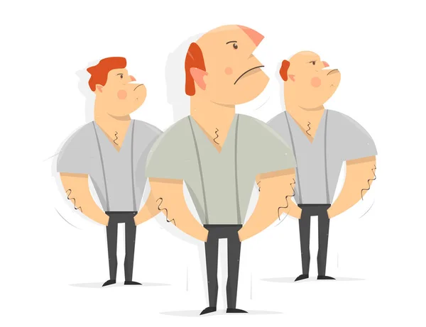 Serious men, workers. Tough guy. — Stock Vector