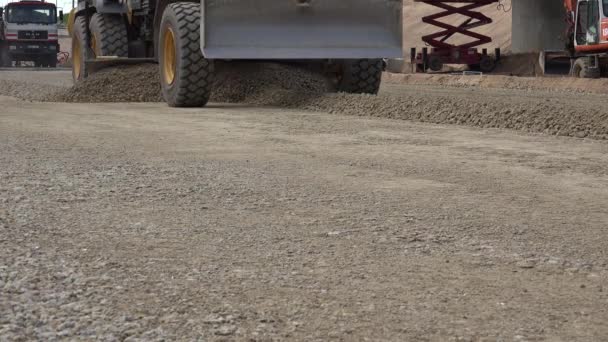 Yol inşaat grader sanayi makinesi yeni yollar inşaatı — Stok video