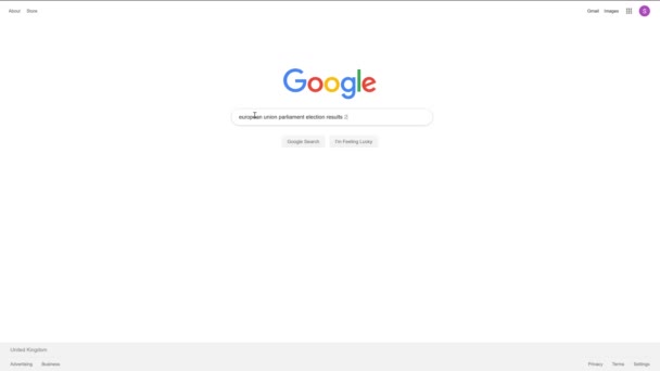 2019 Avrupa Birliği parlamento seçim sonuçları için Google arama. Hd — Stok video