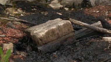 Zehirli atık. Zehirli malzeme. kimyasallar ve yağ. Çevre kirliliği