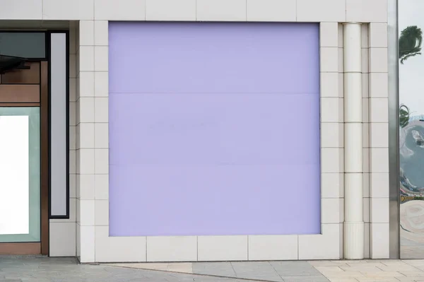 Grande Cartellone Bianco Muro Stradale Striscioni Con Spazio Aggiungere Proprio — Foto Stock