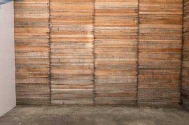 Sokak duvarı arka planı, endüstriyel arka plan, depo tuğla duvarlı boş Grunge şehir sokağı