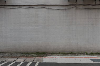 Sokak duvarı arka planı, endüstriyel arka plan, depo tuğla duvarlı boş Grunge şehir sokağı