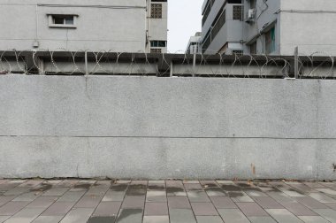 Sokak duvarı arka planı, endüstriyel arka plan, depo tuğla duvarlı boş Grunge şehir sokağı