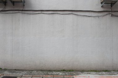 Sokak duvarı arka planı, endüstriyel arka plan, depo tuğla duvarlı boş Grunge şehir sokağı