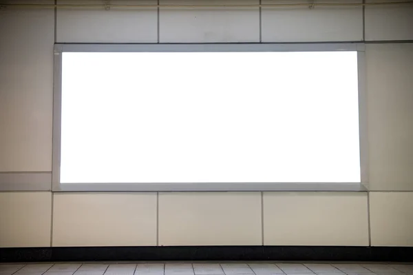 Grande Cartellone Bianco Muro Stradale Striscioni Con Spazio Aggiungere Proprio — Foto Stock