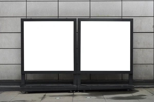 Большой Пустой Рекламный Щит Стене Улицы Баннеры Возможностью Добавления Собственного — стоковое фото
