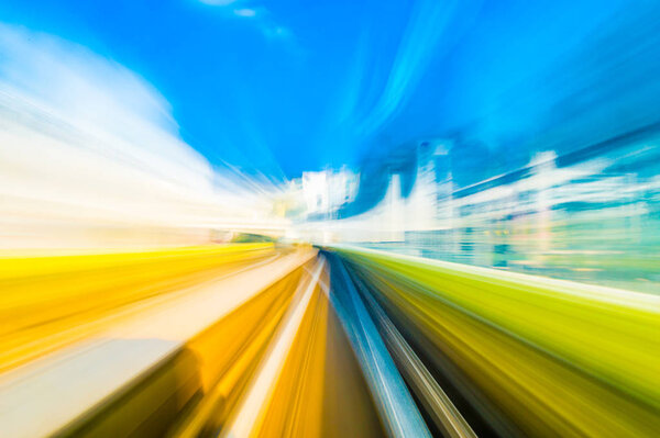 Speed motion in urban highway road tunnel