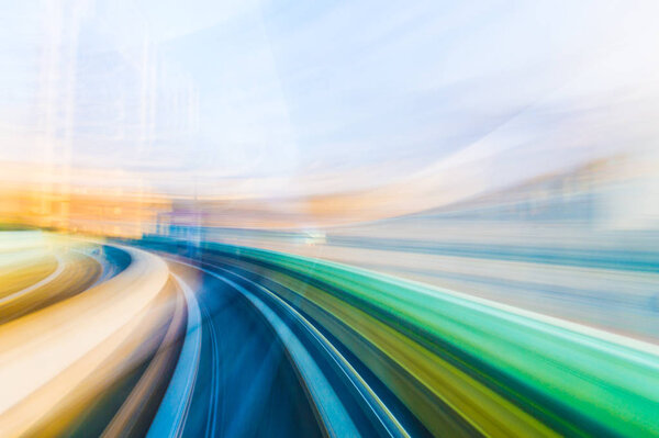 Speed motion in urban highway road tunnel