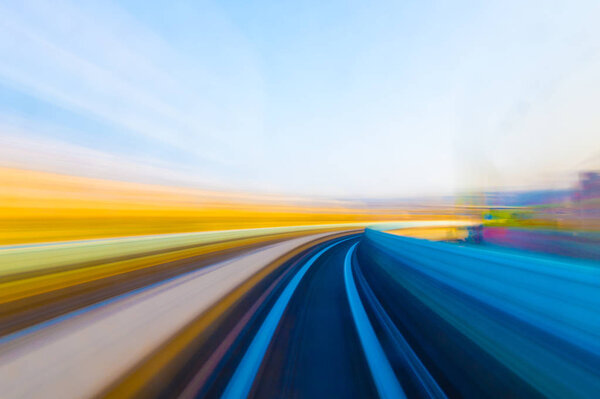 Speed motion in urban highway road tunnel