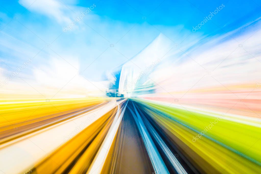 Speed motion in urban highway road tunnel