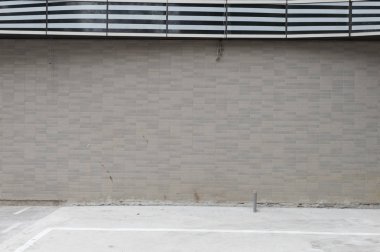 Sokak duvarı arka planı, endüstriyel arka plan, depo tuğla duvarlı boş Grunge şehir sokağı