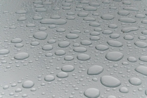 Water Drops Metal Surface — Stock Photo, Image