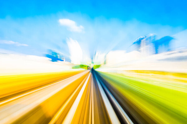 Speed motion in urban highway road tunnel