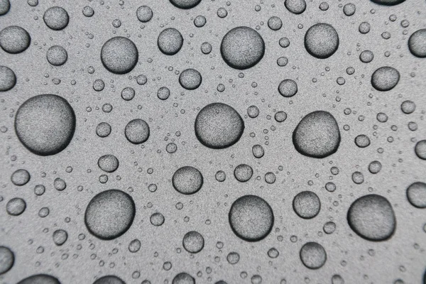 Water Drops Metal Surface — Stock Photo, Image