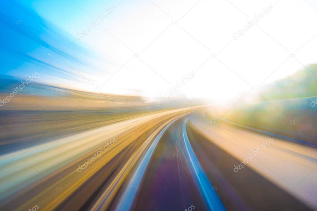 Speed motion in urban highway road tunnel