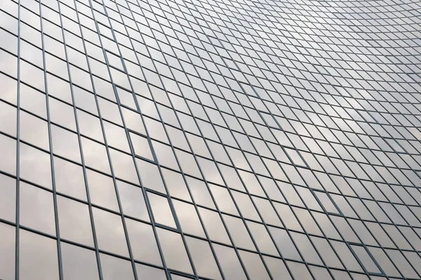 Superficie Cristal Rascacielos Vista Distrito Centros Negocios Con Reflexión Sobre — Foto de Stock