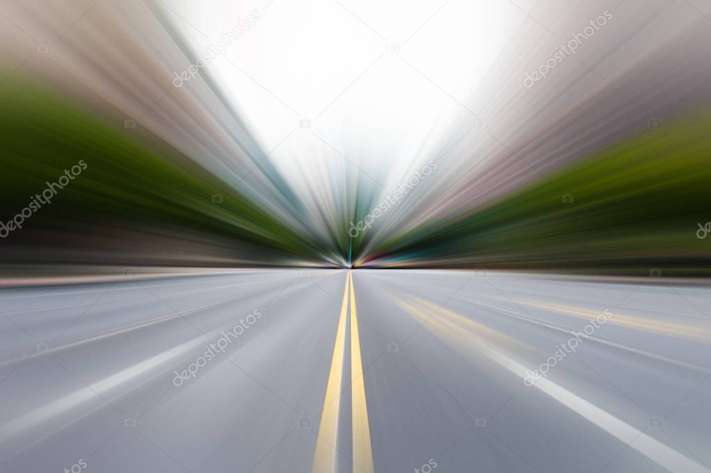 Speed motion in urban highway road tunnel