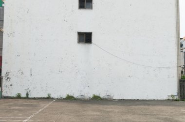 Sokak duvarı arka planı, endüstriyel arka plan, depo tuğla duvarlı boş Grunge şehir sokağı