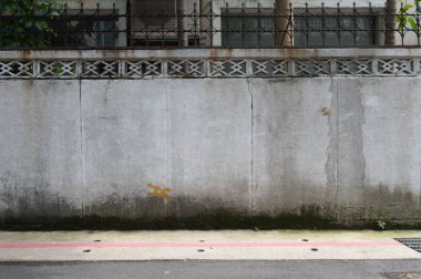 Sokak duvarı arka planı, endüstriyel arka plan, depo tuğla duvarlı boş Grunge şehir sokağı