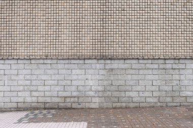 Sokak duvarı arka planı, endüstriyel arka plan, depo tuğla duvarlı boş Grunge şehir sokağı