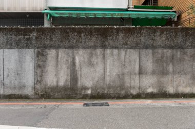 Sokak duvarı arka planı, endüstriyel arka plan, depo tuğla duvarlı boş Grunge şehir sokağı