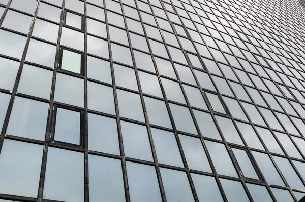 Superfície Vidro Arranha Céus Vista Distrito Centros Negócios Com Reflexão — Fotografia de Stock