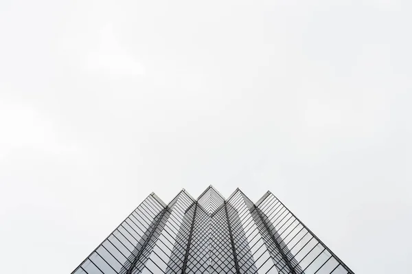 Glass Surface Skyscrapers View District Business Centers Reflection Black White — Stock Photo, Image