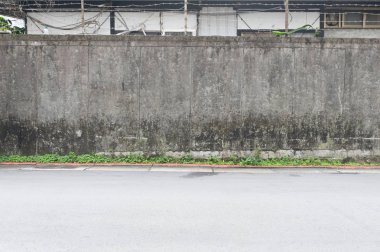 Sokak duvarı arka planı, endüstriyel arka plan, depo tuğla duvarlı boş Grunge şehir sokağı