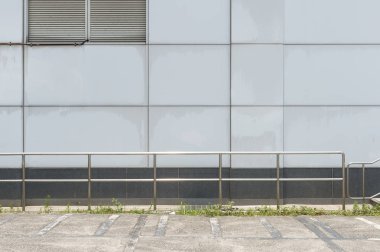 Sokak duvarı arka planı, endüstriyel arka plan, depo tuğla duvarlı boş Grunge şehir sokağı