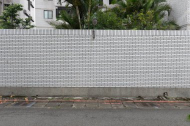 Sokak duvarı arka planı, endüstriyel arka plan, depo tuğla duvarlı boş Grunge şehir sokağı