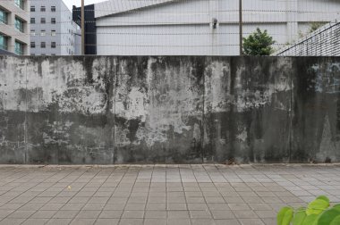 Sokak duvarı arka planı, endüstriyel arka plan, depo tuğla duvarlı boş Grunge şehir sokağı