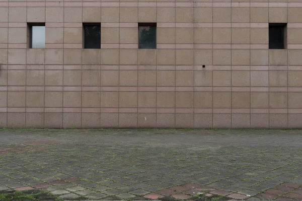 Sokak duvarı arka planı, endüstriyel arka plan, depo tuğla duvarlı boş Grunge şehir sokağı