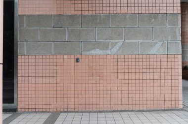 Sokak duvarı arka planı, endüstriyel arka plan, depo tuğla duvarlı boş Grunge şehir sokağı