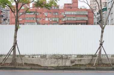 Sokak duvarı arka planı, endüstriyel arka plan, depo tuğla duvarlı boş Grunge şehir sokağı