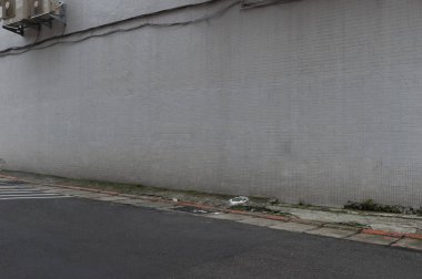 Sokak duvarı arka planı, endüstriyel arka plan, depo tuğla duvarlı boş Grunge şehir sokağı