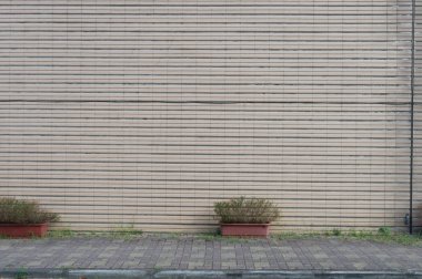 Sokak duvarı arka planı, endüstriyel arka plan, depo tuğla duvarlı boş Grunge şehir sokağı