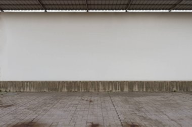 Sokak duvarı arka planı, endüstriyel arka plan, depo tuğla duvarlı boş Grunge şehir sokağı