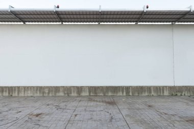 Sokak duvarı arka planı, endüstriyel arka plan, depo tuğla duvarlı boş Grunge şehir sokağı